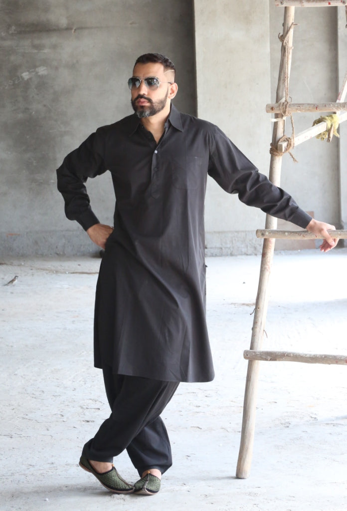 Gabru Black Pathani for Men - Main Image